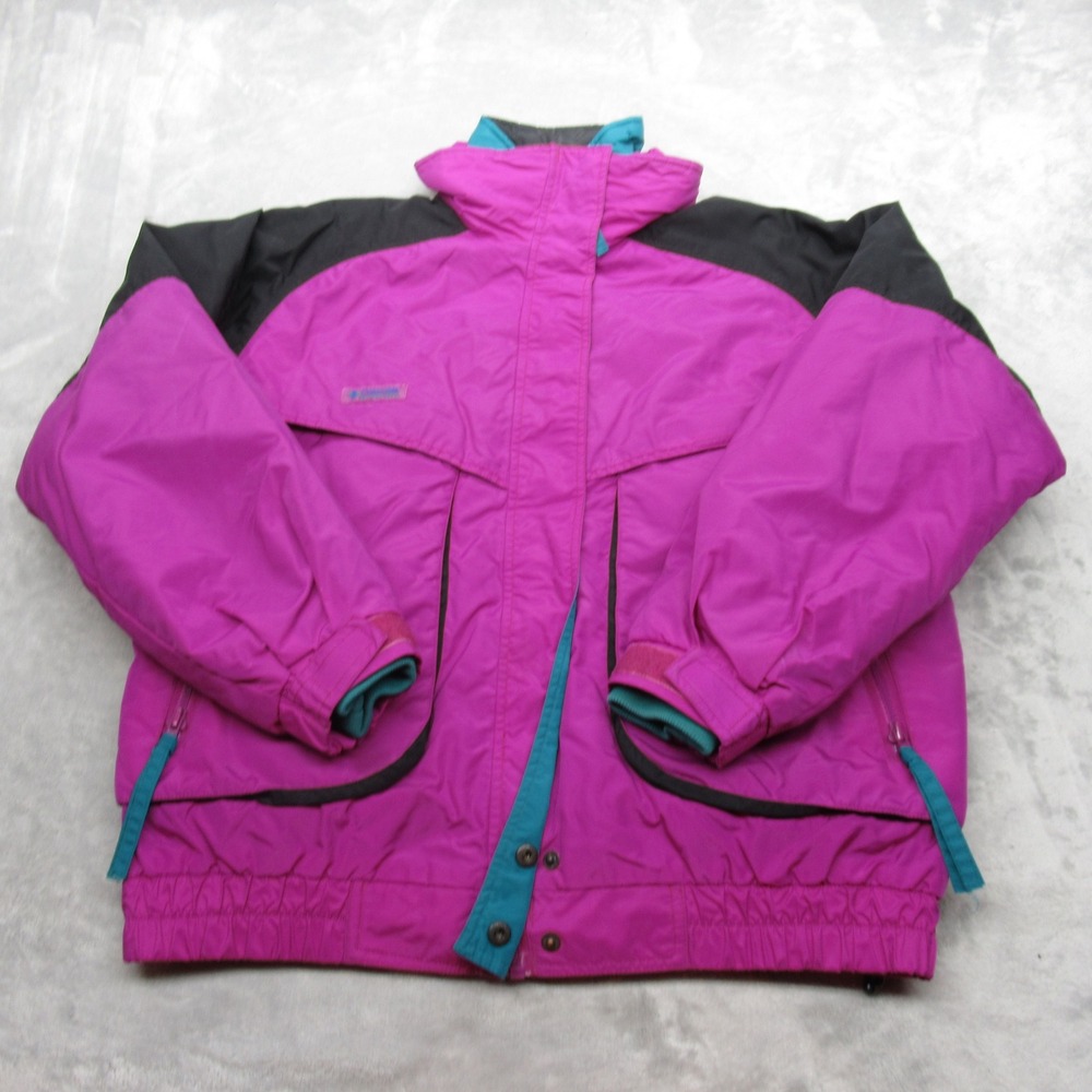 Columbia Jacket Women Large Purple Insulated Removable Liner Reversible 3in1 VTG - Picture 2 of 16